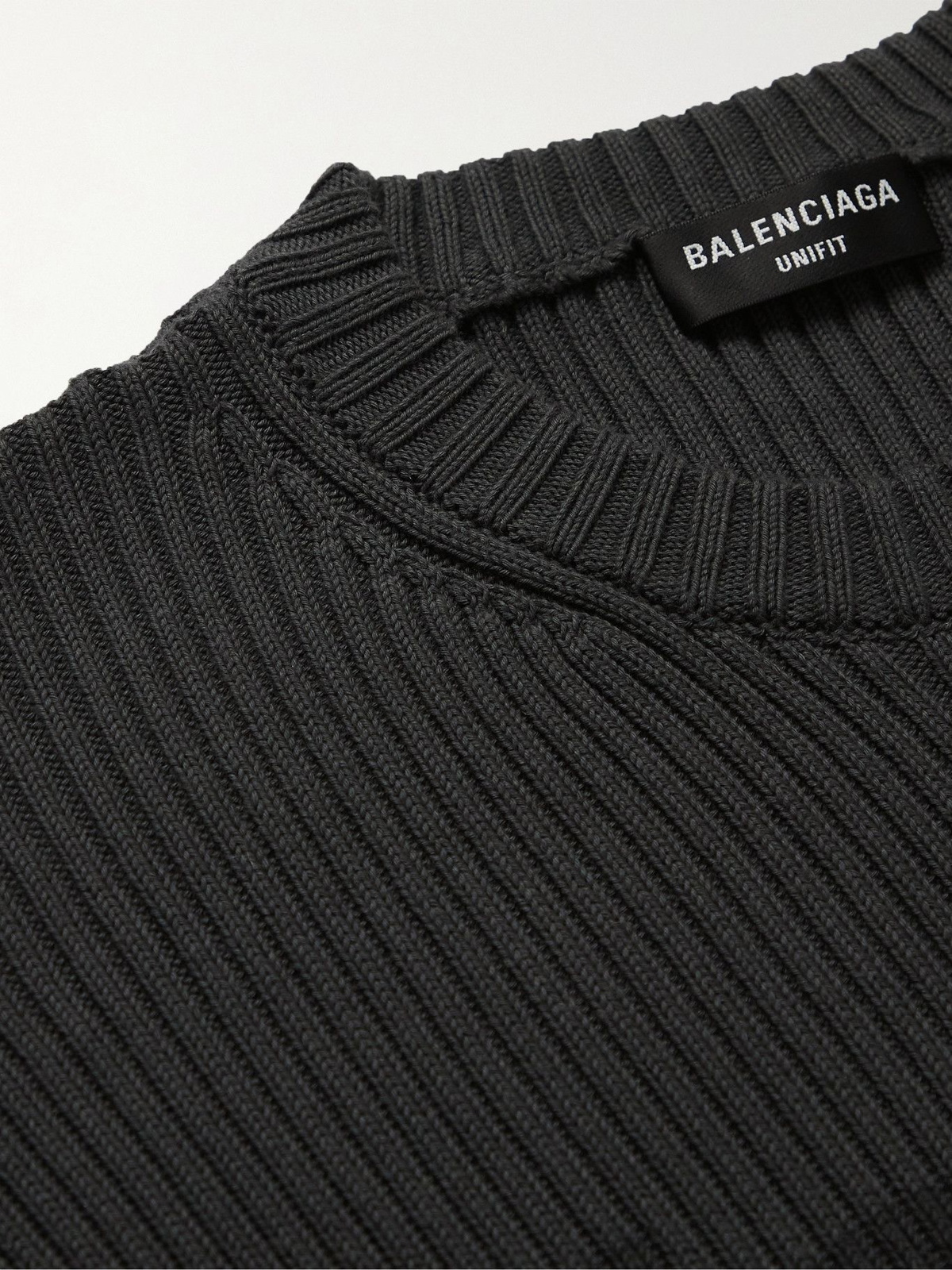 multi-logo print ribbed jumper, Balenciaga