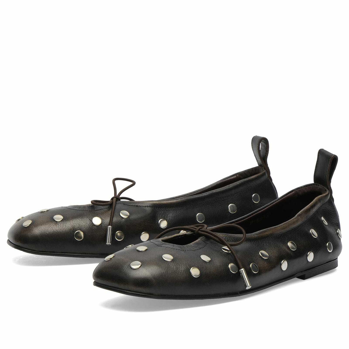 ALOHAS Women's Rosalind All Studs Leather Ballet Flats in All Studs Vintage Effect Brown