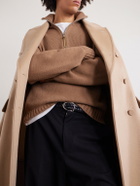 TOM FORD - Wool and Cashmere-Blend Half-Zip Sweater - Brown