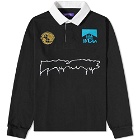 Fucking Awesome Men's Sponsored Outline Rugby Shirt in Black