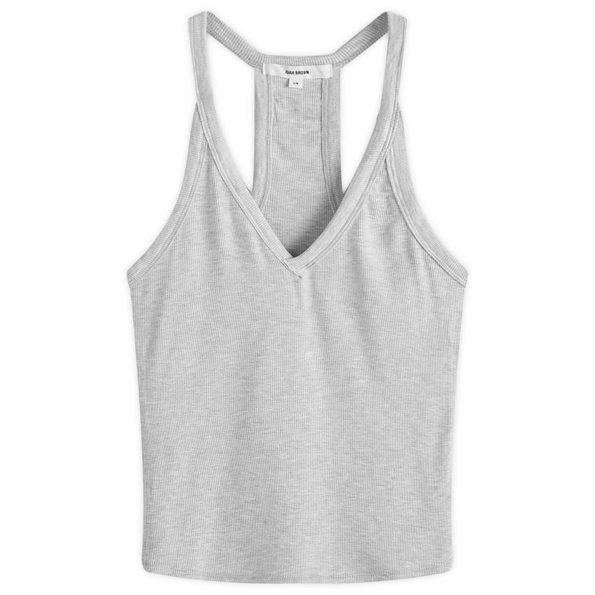 Joah Brown グレー Vネック タンクトップ Joah Brown Women's V-Neck Racerback Tank Top in Black Joah Brown