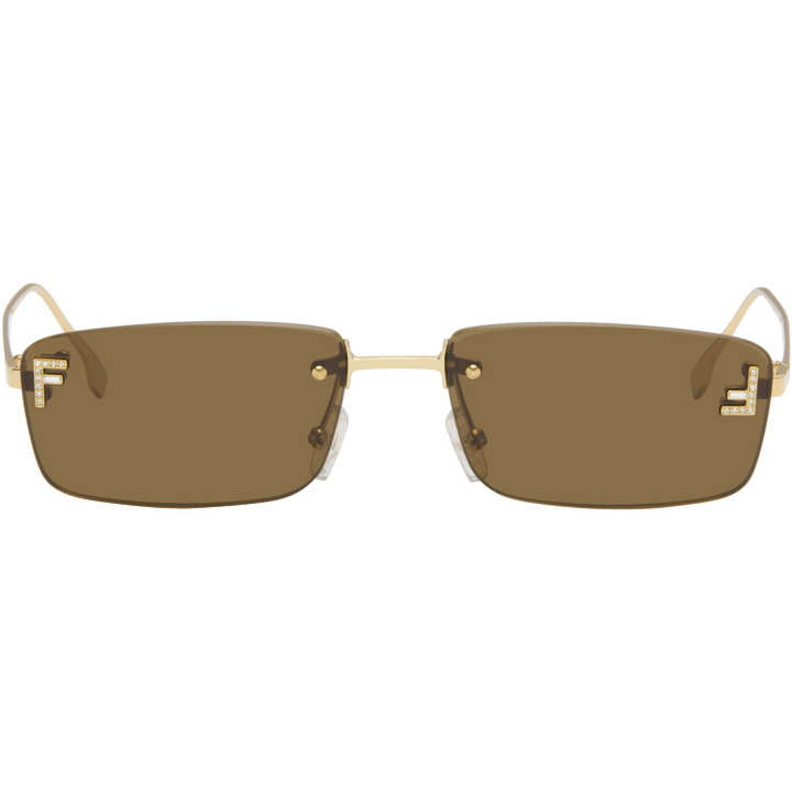 Photo: Fendi Gold 'Fendi First' Crystal Sunglasses