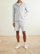 Thom Browne - Striped Colour-Block Cotton-Jersey Zip-Up Hoodie - Gray