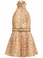 ZIMMERMANN Cascadian Halter Neck Linen Playsuit