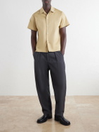 SECOND / LAYER - Avenue Camp-Collar Stretch-Cotton Poplin Shirt - Yellow