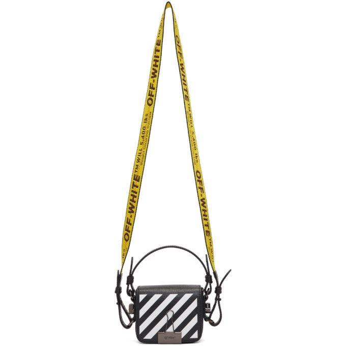 Off-White Black and White Diag Baby Flap Bag Off-White