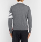 Thom Browne - Striped Merino Wool Cardigan - Men - Gray