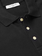 MAISON KITSUNÉ - Logo-Appliquéd Cotton-Piqué Polo Shirt - Black