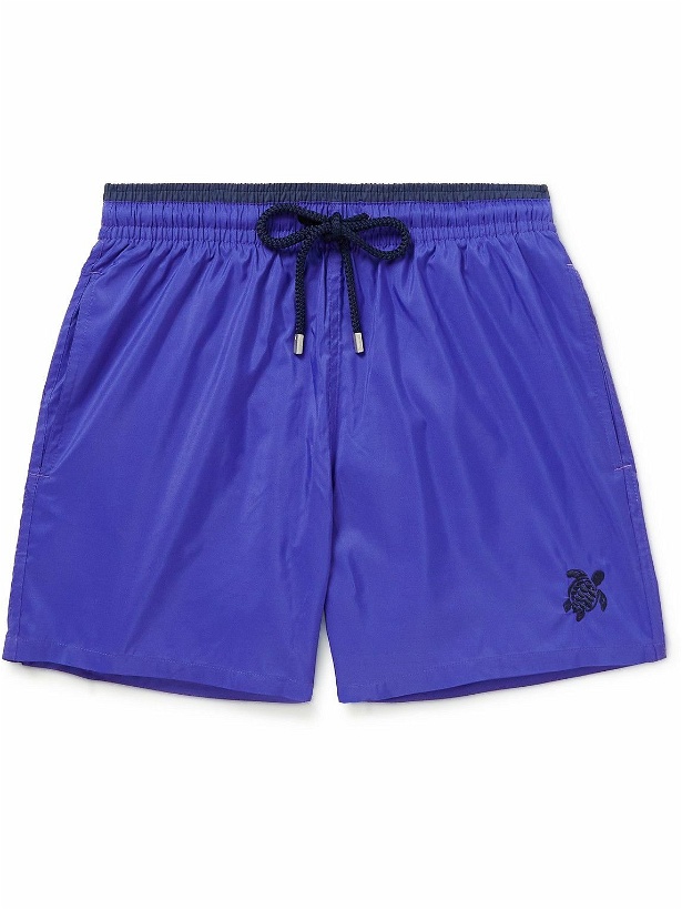 Photo: Vilebrequin - Mokami Mid-Length Embroidered Recycled Swim Shorts - Blue