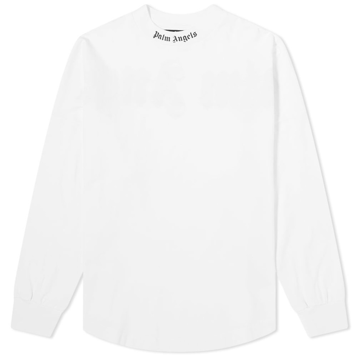 Photo: Palm Angels Long Sleeve Doubled Logo Oversize Mock Neck Tee