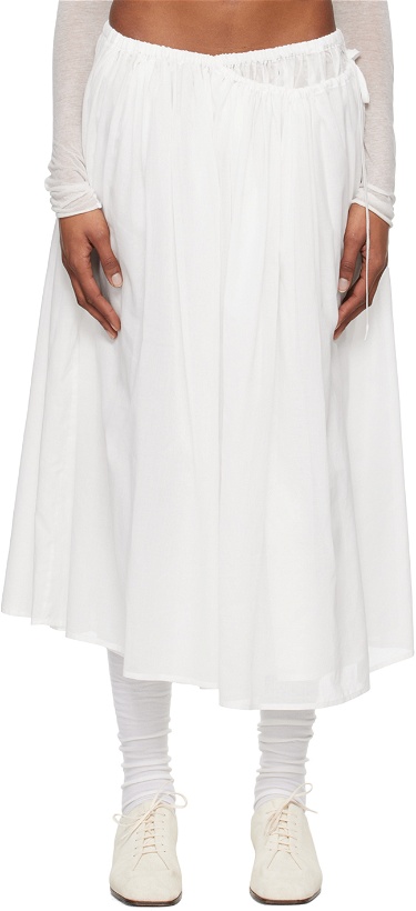 Photo: AMOMENTO White Shirring Maxi Skirt