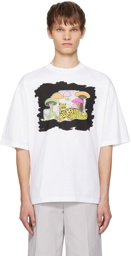 Marni White Wild Cat & Tall Rainbow Fungus T-Shirt