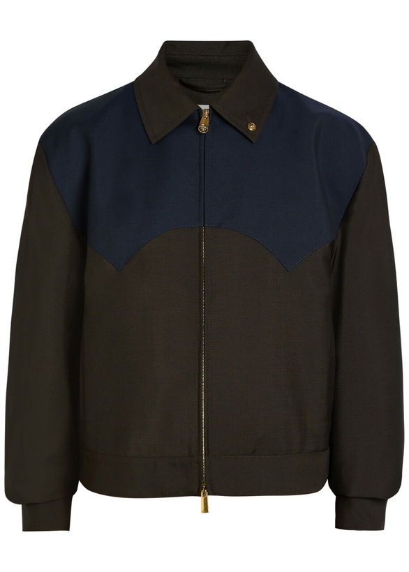 Photo: Versace Panelled Wool and Mohair-blend Jacket Brown