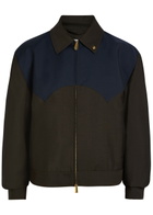 Versace Panelled Wool and Mohair-blend Jacket Brown