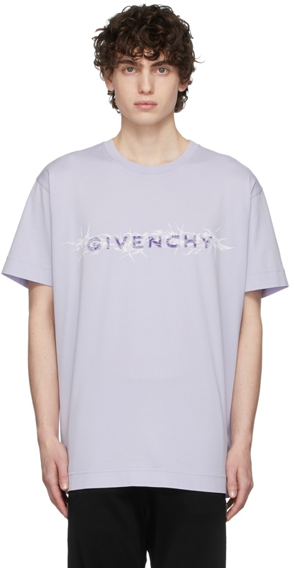 Photo: Givenchy Barbed Wire Flocked Logo T-Shirt