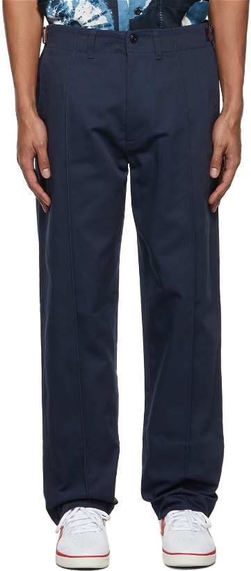 Photo: Nicholas Daley Navy 70s Trousers