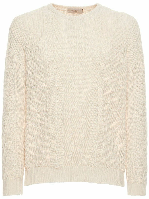 Photo: AGNONA - Cotton Blend Crewneck Sweater