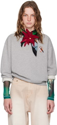 JW Anderson Gray Puffin Embroidered Sweatshirt