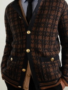 Valentino Garavani - Houndstooth Wool-Blend Cardigan - Brown
