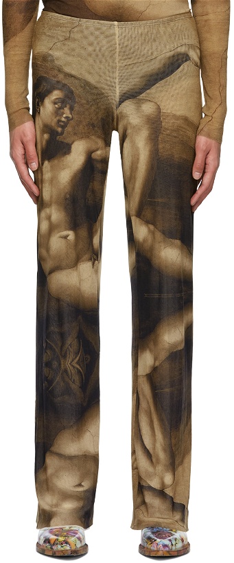 Photo: Jean Paul Gaultier SSENSE Exclusive Brown Flared Lounge Pants