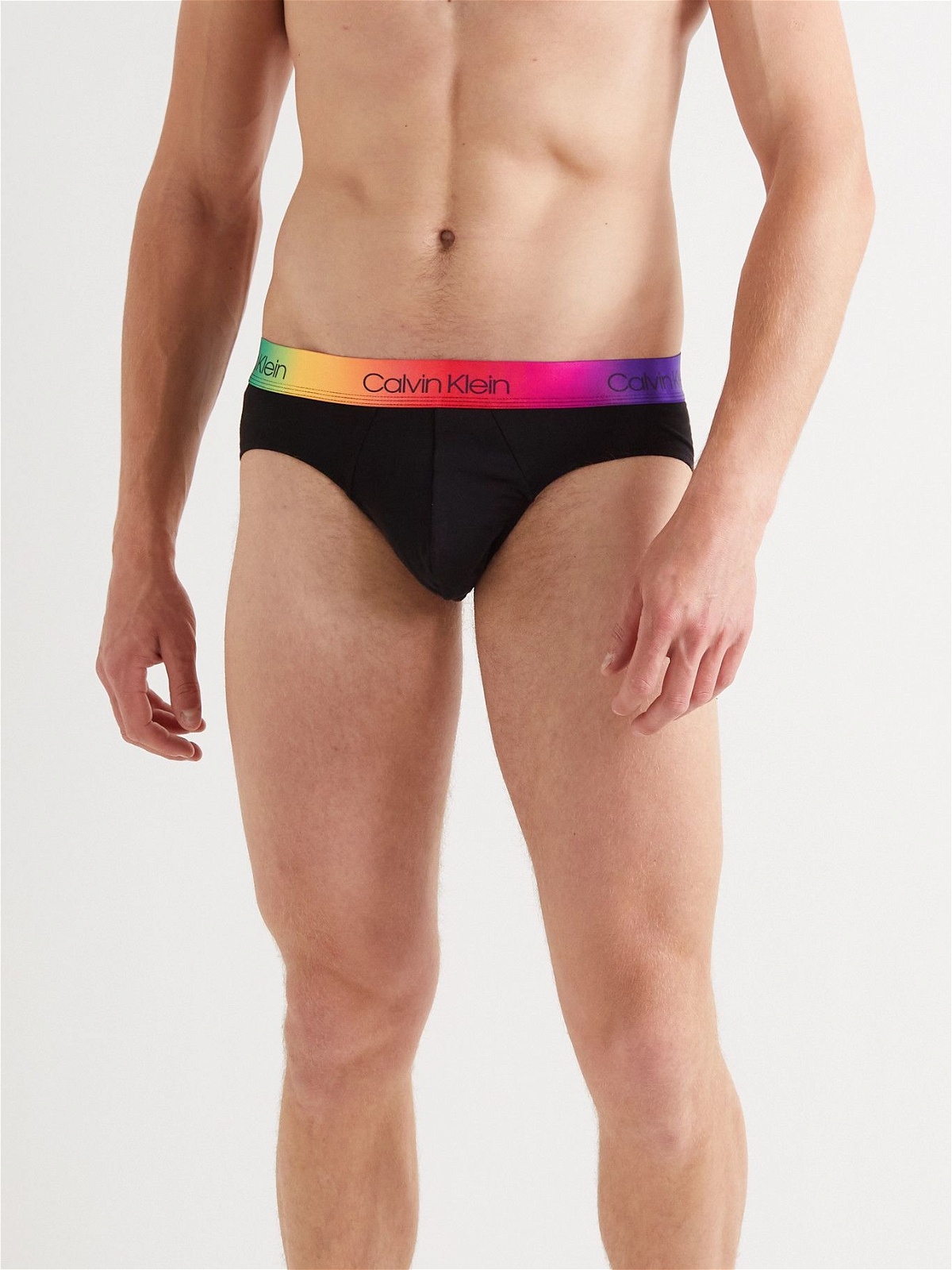 CALVIN KLEIN UNDERWEAR - The Pride Edit Stretch-Cotton Briefs - Black  Calvin Klein Underwear