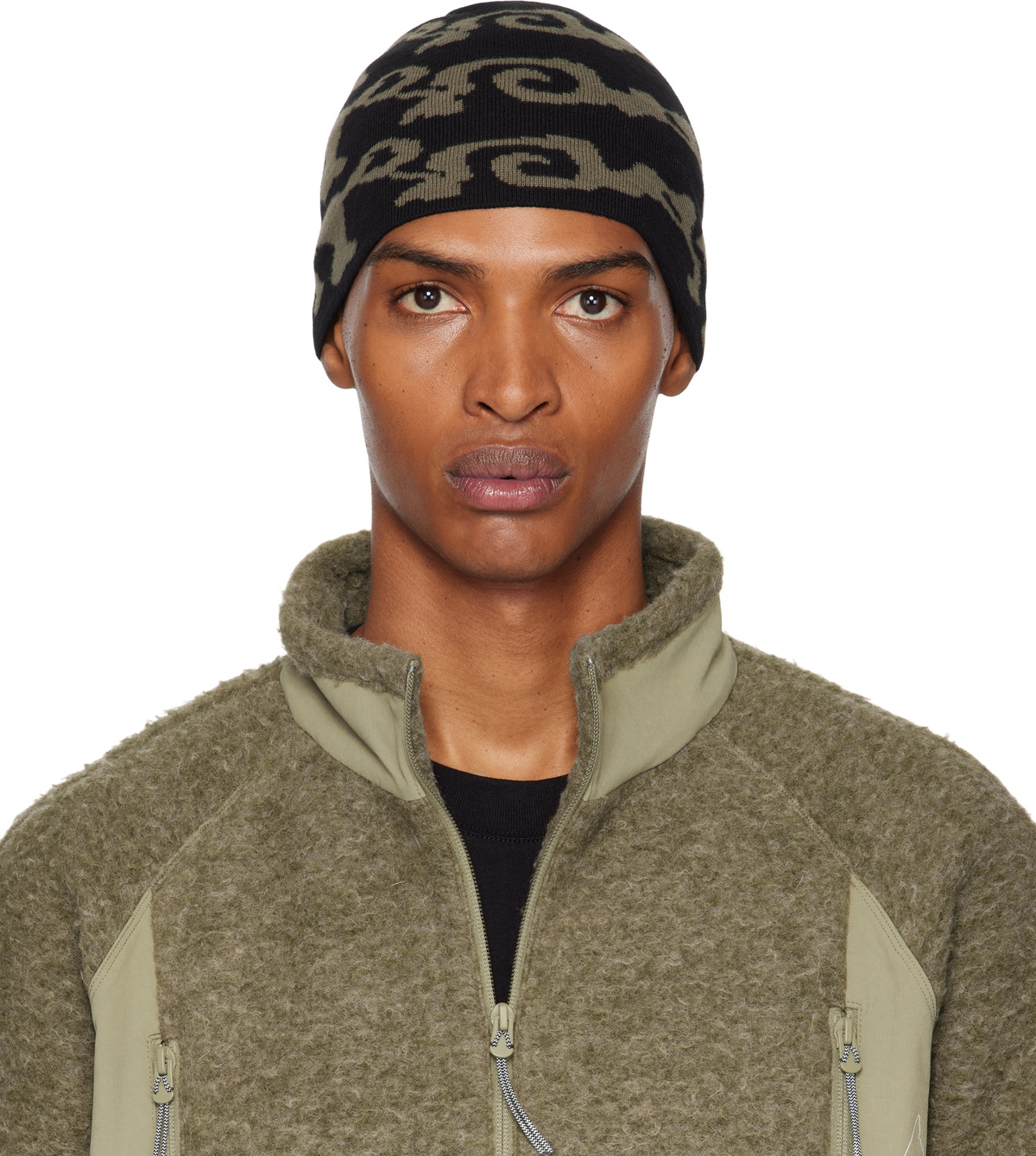 ROA Black & Brown Logo Beanie ROA