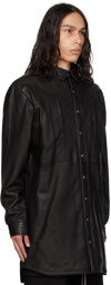 Rick Owens Black Jumbo Fogpocket Leather Jacket