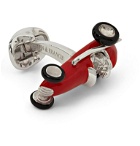 Deakin & Francis - Enamelled Silver Racing Car Cufflinks - Red