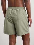Brunello Cucinelli - Straight-Leg Mid-Length Logo-Print Swim Shorts - Green