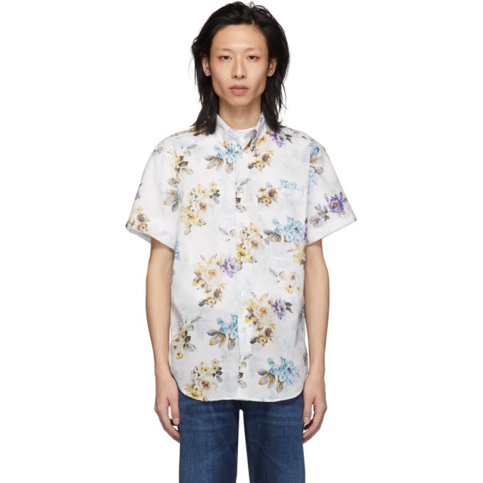 Photo: Naked and Famous Denim White Flower Painting Easy Shirt