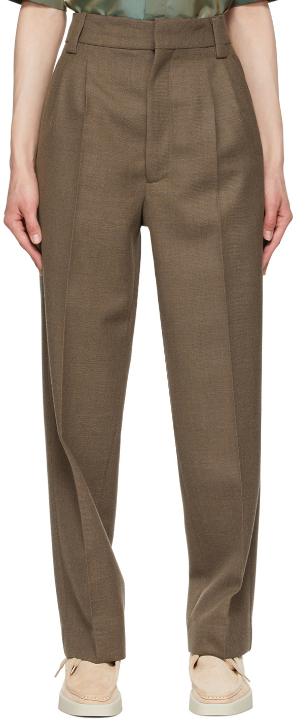 Fear of God Brown Wool Double Pleated Trousers Fear Of God