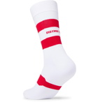 DISTRICT VISION - Fred Striped Stretch Cotton-Blend Running Socks - White