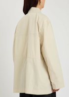 Toteme Drawstring Cotton-blend Poplin Jacket Off White