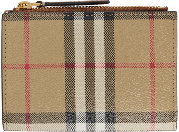 Photo: Burberry Beige Check Small Bifold Wallet