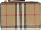 Burberry Beige Check Small Bifold Wallet