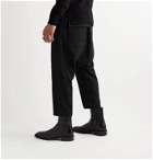 Rick Owens - Cotton and Wool-Blend Flannel Drawstring Trousers - Black