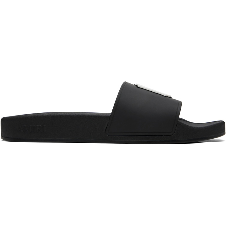 Photo: AMIRI Black 'MA' Pool Slides