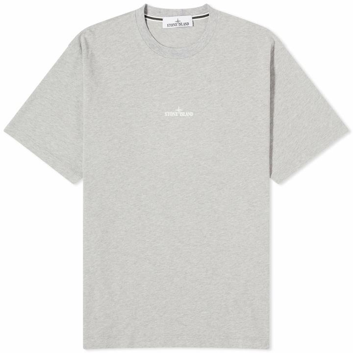 Photo: Stone Island Men's Scratched Print T-Shirt in Grey Marl