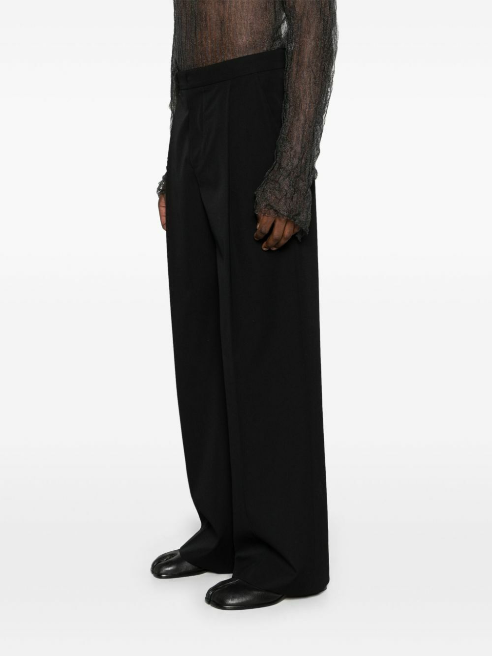 MLGA Black Wide-Leg Wool Trousers