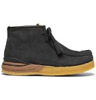 visvim - Beuys Trekker Folk Leather-Trimmed Suede Boots - Black