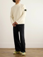 Stone Island - Logo-Appliquéd Ribbed Wool Rollneck Sweater - Neutrals