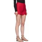 Valentino Red Crepe Stud Shorts