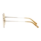 Oliver Peoples Silver and Yellow Rockmore Aviator Sunglasses