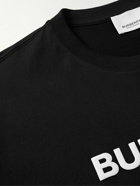 Burberry - Logo-Print Cotton-Blend Jersey T-Shirt - Black