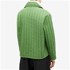 Craig Men's Quilted Embroidery Jacket in Green