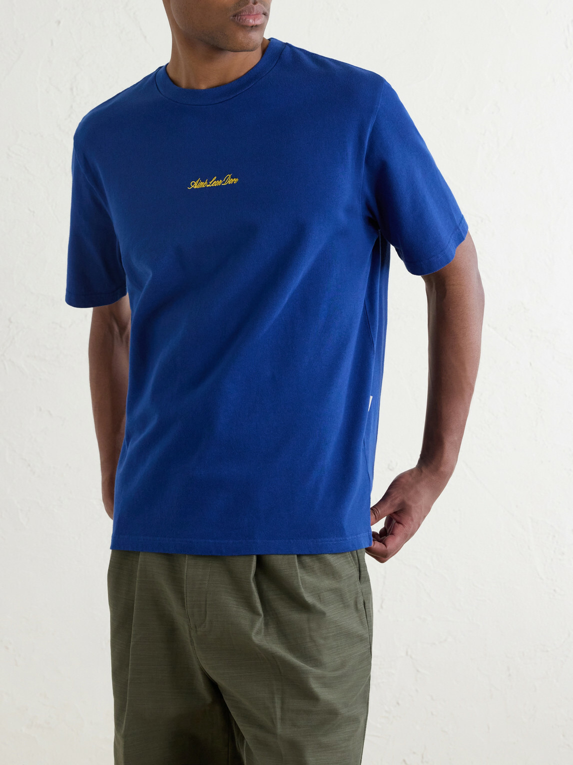 Aimé Leon Dore - Logo-Embroidered Cotton-Jersey T-Shirt - Blue