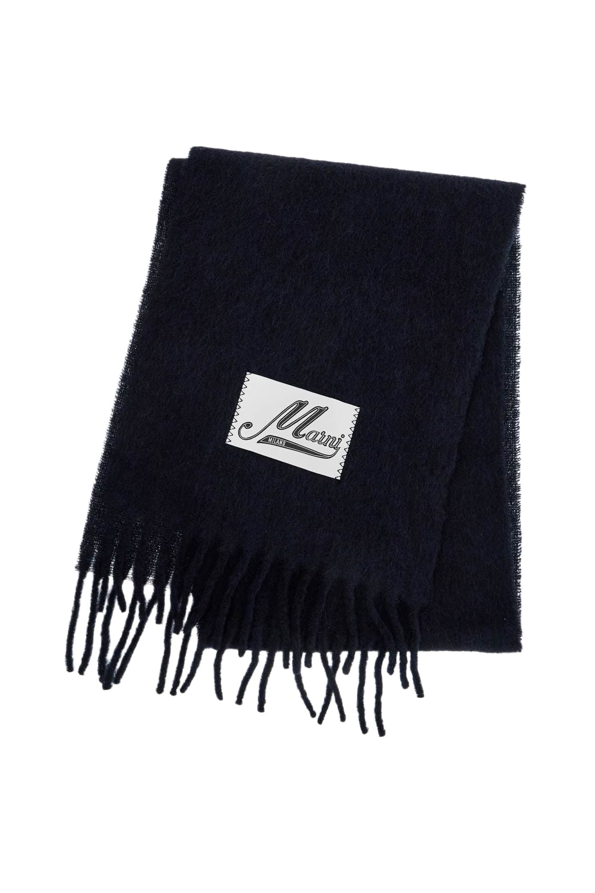 Marni Midnight Blue Alpaca Blend Scarf