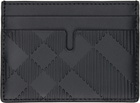 Burberry Black Embossed Check Card Holder
