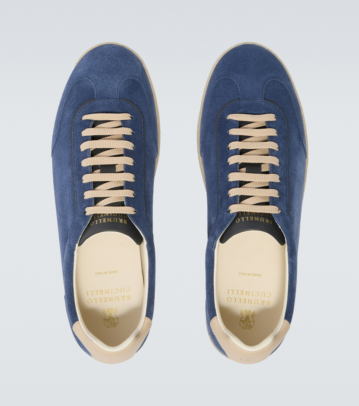Brunello Cucinelli Leather-trimmed suede sneakers