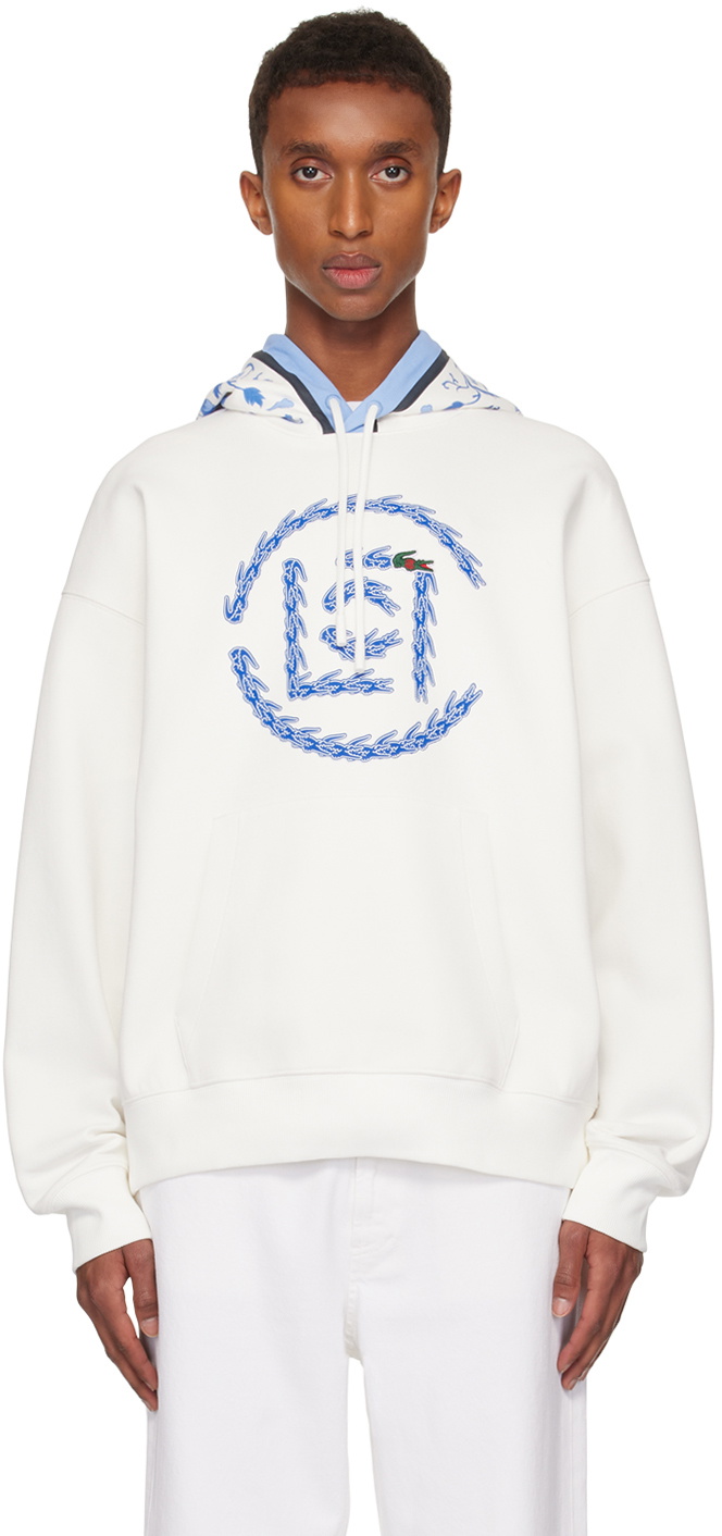 【THRASHER】 LACOSTE X THRASHER HOOD : WHITE Lacoste x Thrasher Hoody in White Lacoste